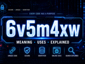 Futuristic digital screen displaying 6v5m4xw code with modern cyber technology background