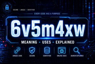 Futuristic digital screen displaying 6v5m4xw code with modern cyber technology background