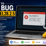 Featured image for "How To Fix Bug ralbel28.2.5" showing a laptop displaying a software error message, troubleshooting icons, repair tools, and the title "How To Fix Bug ralbel28.2.5" on a modern blue technology background.